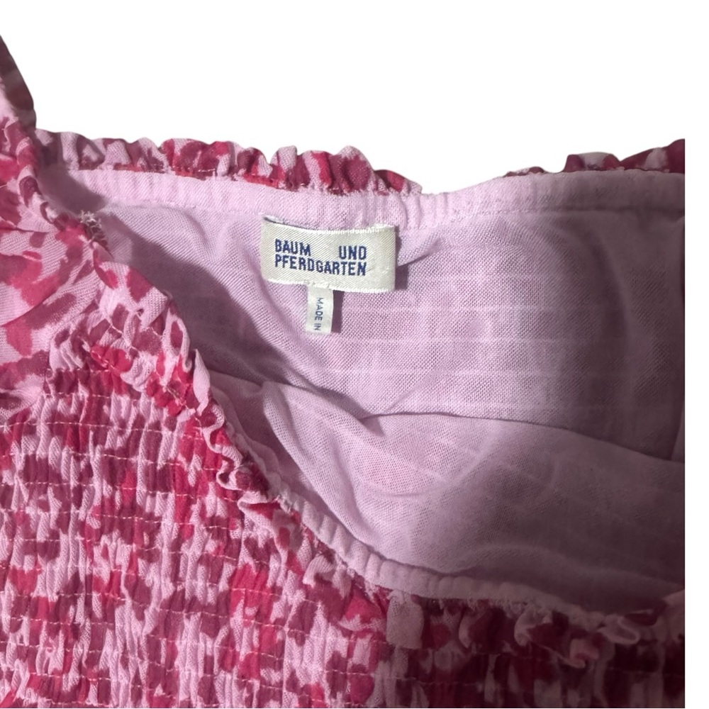 Baum Und Pferdgarten smocked pink animal print sundress mini summer flirty sz S - Picture 7 of 10